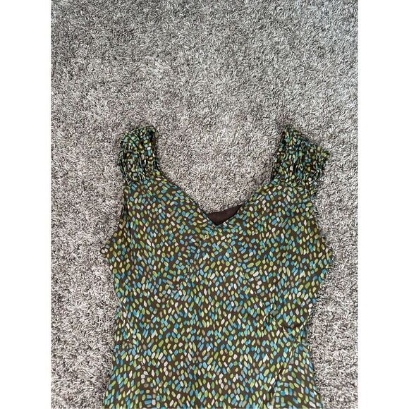 Vintage Y2K Talbots Petite 8 Silk Slip Drop Waist Midi Dress Chiffon Brown Fairy - Picture 7 of 11